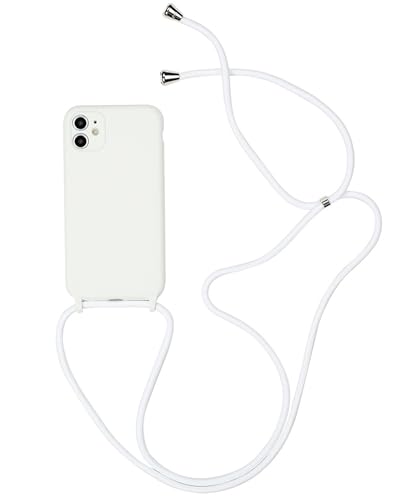 Alihtte Handykette Hülle für iPhone 13 Necklace Handyhülle Nylon Schultergurt Silikon TPU Cover mit Kordel zum Umhängen Schutzhülle mit Band Schnur Case für iPhone 13, weiß Alihtte Handykette Hülle für iPhone 13 Necklace Handyhülle Nylon Schultergurt Silikon TPU Cover mit Kordel zum Umhängen Schutzhülle mit Band Schnur Case für iPhone 13, weiß von Alihtte