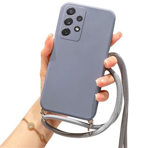Alihtte Handykette für Samsung Galaxy A53 5G Hülle mit Band, Ultradünn Silikon Necklace Handyhülle mit Abnehmbar Kordel zum Umhängen Stossfest Bumper Handy Schutzhülle für Galaxy A53 5G, grau Alihtte Handykette für Samsung Galaxy A53 5G Hülle mit Band, Ultradünn Silikon Necklace Handyhülle mit Abnehmbar Kordel zum Umhängen Stossfest Bumper Handy Schutzhülle für Galaxy A53 5G, grau von Alihtte