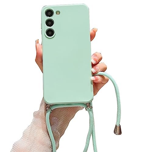Alihtte Handykette für Samsung Galaxy A55 5G Hülle mit Band, Ultradünn Silikon Necklace Handyhülle mit Abnehmbar Kordel zum Umhängen Stossfest Bumper Handy Schutzhülle für Galaxy A55 5G, Cyan Alihtte Handykette für Samsung Galaxy A55 5G Hülle mit Band, Ultradünn Silikon Necklace Handyhülle mit Abnehmbar Kordel zum Umhängen Stossfest Bumper Handy Schutzhülle für Galaxy A55 5G, Cyan von Alihtte