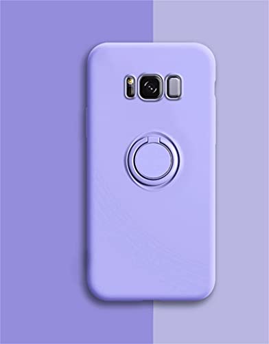 Alihtte Hülle Kompatibel mit Samsung Galaxy S8, Handyhülle Schutzhülle Haben Stoßfest 360 Grad Magnetring Kratzfester, Ständer Mode Schutz Cover mit Auto Magnet (Lavendel) von Alihtte