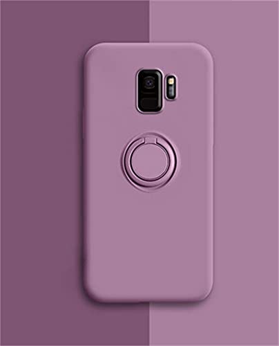 Alihtte Hülle Kompatibel mit Samsung Galaxy S9, Handyhülle Schutzhülle Haben Stoßfest 360 Grad Magnetring Kratzfester, Ständer Mode Schutz Cover mit Auto Magnet (Violett) von Alihtte
