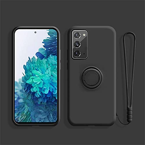 Alihtte Hülle für Samsung Galaxy S20 FE, Silikon TPU Slim Case mit 360 Grad Ring Ständer Handyhülle Fallschutz Magnetische Autohalterung Schutzhülle, Kratzfest Stoßfest Case für Galaxy S20 fe Schwarz von Alihtte