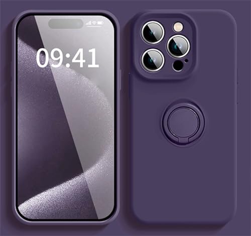 Alihtte Hülle für iPhone 15 Plus, Handyhülle Slim weiche TPU Silikon Case Cover mit 360 Grad Ring Ständer Stoßfest Kratzfest Hülle für iPhone 15 Plus 6.7 Zoll violett Alihtte Hülle für iPhone 15 Plus, Handyhülle Slim weiche TPU Silikon Case Cover mit 360 Grad Ring Ständer Stoßfest Kratzfest Hülle für iPhone 15 Plus 6.7 Zoll violett von Alihtte