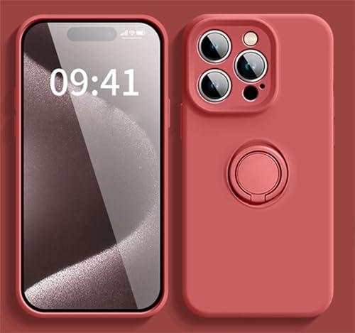 Alihtte Hülle für iPhone 16 Pro Max, Handyhülle Slim weiche TPU Silikon Case Cover mit 360 Grad Ring Ständer Stoßfest Kratzfest Hülle für iPhone 16 Pro Max 6.9 Zoll Rosenrot Alihtte Hülle für iPhone 16 Pro Max, Handyhülle Slim weiche TPU Silikon Case Cover mit 360 Grad Ring Ständer Stoßfest Kratzfest Hülle für iPhone 16 Pro Max 6.9 Zoll Rosenrot von Alihtte