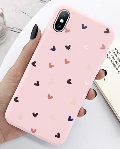 Alihtte Hülle für iPhone 6 Plus Hülle, Hülle für iPhone 6S Plus HandyHülle Soft Flex Silikon Herz Case Ultradünn Handyhülle Blumen Bumper Cover Schutz Tasche Schale Schutzhülle für Apple iPhone 6 Plus von Alihtte