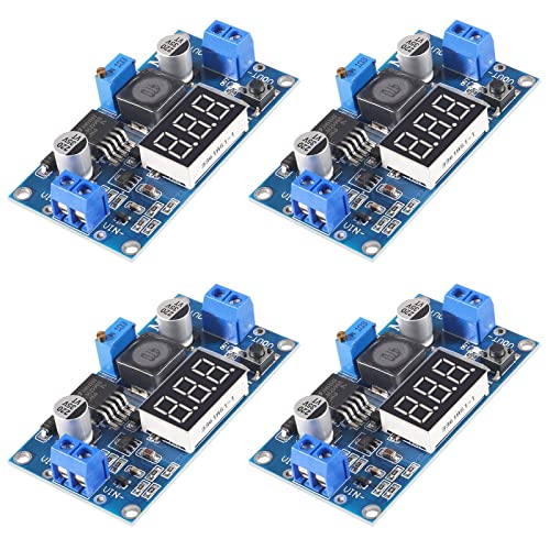 Alinan 4 Stück LM2596 Buck Konverter Step Down verstellbares Modul DC-DC hocheffizienter Spannungsregler 3A DC-DC 3-40V auf 1,5-35V Buck Konverter mit LED-Display von Alinan