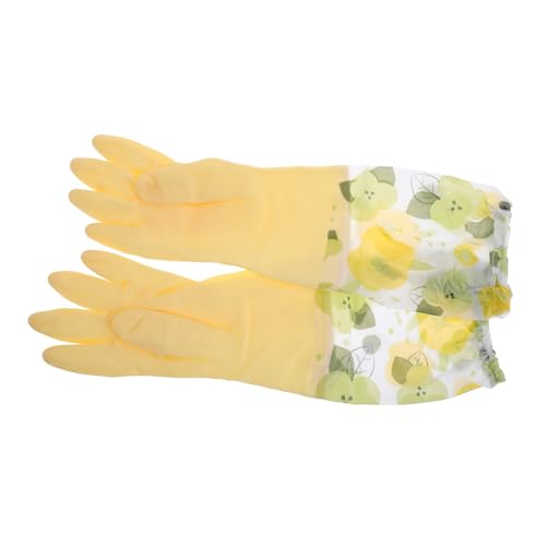 Alipis 1 Paar Wasserdichte Küchenhandschuhe Tiefenreinigungszubehör Geschirrspülhandschuhe Handschuhe Grillen Handschuhe Waschen Spülmaschinenhandschuhe Yellow Polyvinylchlorid (pvc) von Alipis