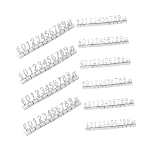 Alipis 10 Sets Metall Preismarkenschilder Einzelhandelsnummernwürfel Display Metall Preisschildblock Zahlenpreistafeln Preisständerblock Thekenpreisblöcke Würfelpreis Silber von Alipis