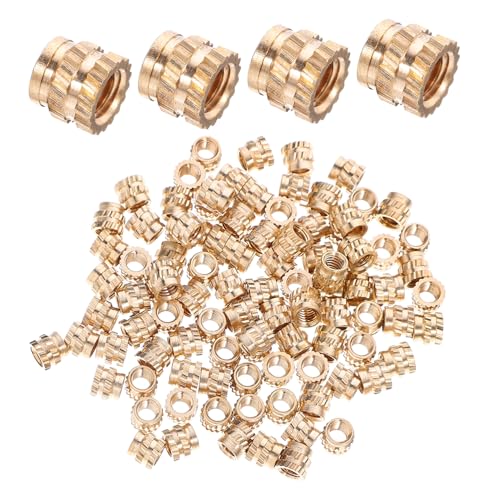 Alipis 100 Teiliges Set Aus Messing Gewindeeinsätzen Mit Innengewinde Rändelmuttereinsätzen Gewindeeinsätzen Einbettungsmuttern Für Spritzguss Einbettungsmuttern Für 3D Druck von Alipis