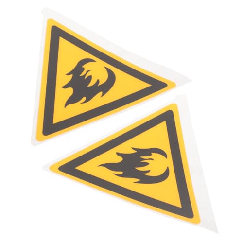 Alipis 2 Stück Feuerfestes Zeichen Brandbekanntmachungsschilder Stichworte Vinyl erste Aufkleber Warnung vor brennbarem Etikett brennbare Etiketten Haustiermaterial Orange von Alipis