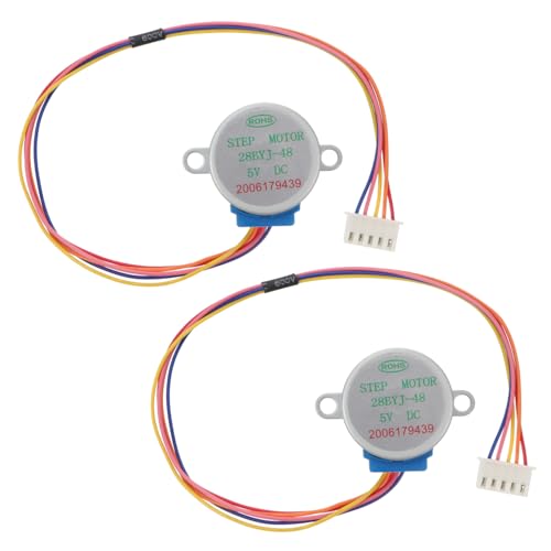 Alipis 2 Stück Schrittmotor Mini Schrittmaschinenmotoren Getriebemotor Getriebemotor Mit Hohem Drehmoment Druckerzubehör Zubehör Silberstahl von Alipis