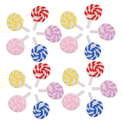 Alipis 20pcs DIY Lollipop Requem Clay Für Süßigkeiten Verzierungen Gefälschte Süßigkeitendekoration Lutschende Charms Für Telefonkoffer Schreibkasten Schmuckzubehör Crafting Style von Alipis