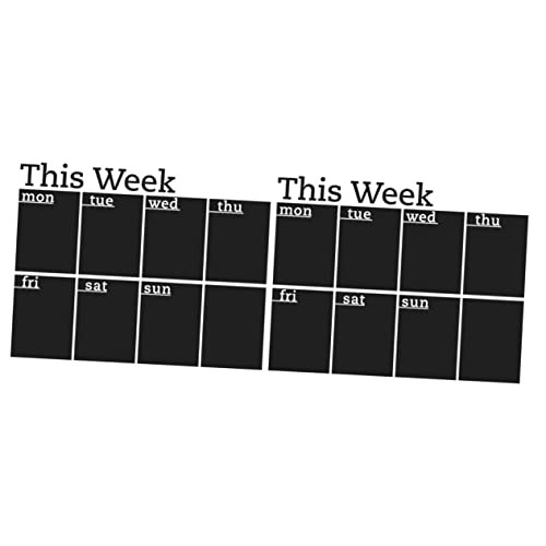 Alipis 2St Tafelaufkleber write board büroartikel schülerkalender binders swor tavlit selbstklebende Termintafel Wochenplaner-Tafel Kreidetafel-Schild Zeitplantafel Tafelwand PVC Black von Alipis