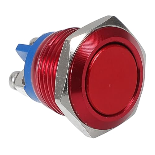 Alipis Druckknopfschalter Aus Metall Druckknopf-starterschalter Rastender Druckknopfschalter Kleiner Druckschalter Momentaner Schalter Momentaner Knopfschalter Momentane Taste Rot Kupfer von Alipis