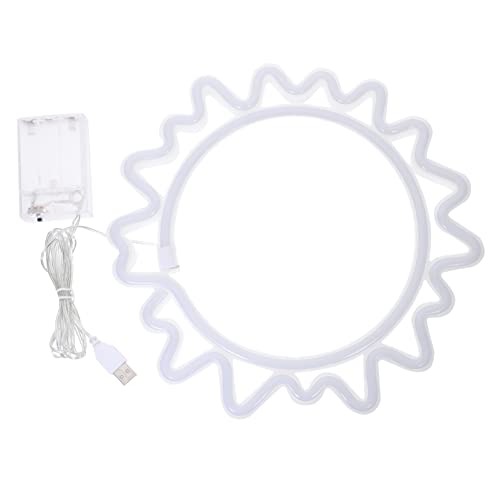 Alipis LED Neon Schild Sonnenform Dekoratives USB Batteriebetriebenes LED Licht für Schlafzimmer Gemütliche Wanddekoration für Zuhause und Partys von Alipis
