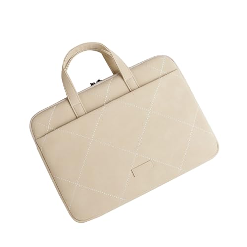 Aliuciku 13,3 14 15,6 Zoll Laptop Aktentasche Handtasche Notebook Tasche Hülle Damen Laptoptasche (Color : Beige-A, Size : 13-13.3 inch) von Aliuciku