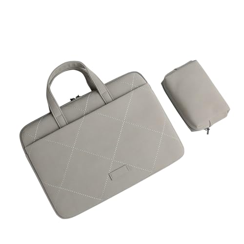 Aliuciku 13,3 14 15,6 Zoll Laptop Aktentasche Handtasche Notebook Tasche Hülle Damen Laptoptasche (Color : LightGrey-B, Size : 13-13.3 inch) von Aliuciku