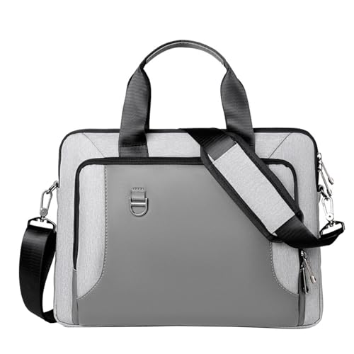 Aliuciku Laptop-Schultertaschen Laptoptasche Kompakte Laptoptasche Tote Bag Umhängetasche Mit Taschen (Color : Gray, Size : 13.3-14 inch) von Aliuciku