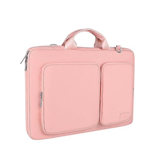 Aliuciku Laptoptasche 13.3 14.1 15.6 Zoll, Aktentasche Notebooktasche Laptop Computertasche Business Tasche (Color : Pink-A, Size : 14.1-15.4 inch) von Aliuciku