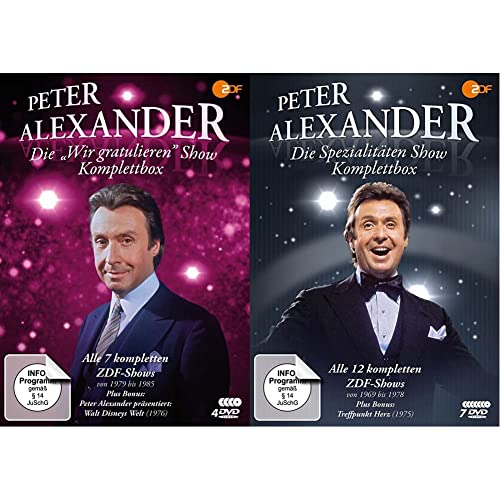 Peter Alexander: Die "Wir gratulieren" Show - Komplettbox [4 DVDs] & Peter Alexander: Die Spezialitäten Show - Komplettbox [7 DVDs] von Alive - Vertrieb und Marketing/DVD