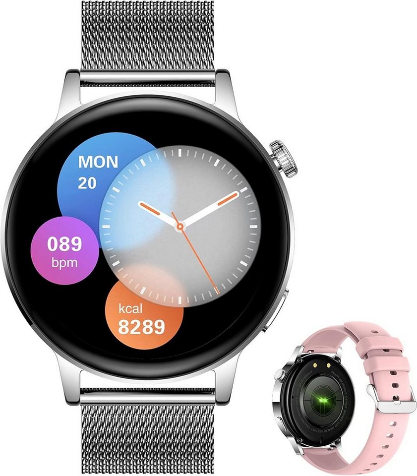 Aliwisdom Smartwatch (1,36 Zoll, Android iOS), Wasserdicht Fitness Tracker für iOS Android Mit Bluetooth telefonieren von Aliwisdom