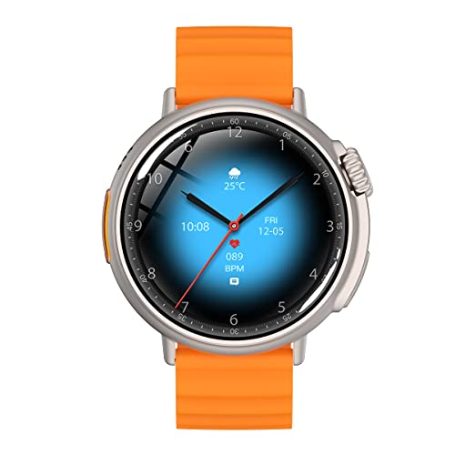 Aliwisdom Smartwatch für Herren Damen, 1,6 Zoll AMOLED Rund Sport Smart Watch Wasserdicht Fitness Tracker für iOS Android Mit Bluetooth telefonieren & Whatsapp Funktion (Silber) von Aliwisdom