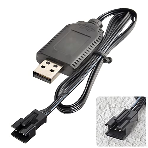 Aliwisdom Universal USB RC Ladegerät Kabel Mit SM-3P Connector Stecker Plug für 2S 7,4V LiPo Akku, Kompatibel RC car/RC-Auto/RC-Boot/RC Flugzeug/RC Drone und andere ferngesteuerte Spielzeuge von Aliwisdom