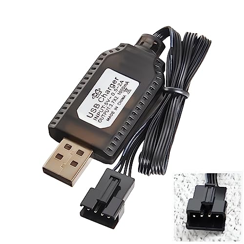 Aliwisdom Universal USB RC Ladegerät Kabel Mit SM-4P Connector Stecker Plug für 2S 7,4V LiPo Akku, Kompatibel RC car/RC-Auto/RC-Boot/RC Flugzeug/RC Drone und andere ferngesteuerte Spielzeuge von Aliwisdom