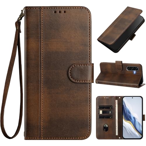 Alkax Schutzhülle für Samsung Galaxy A36 5G, Brieftasche, Kartenfächer, Handschlaufe, Ständer, magnetisch, PU-Leder, Flip-Schutzhülle, stoßfest, für Damen und Herren, Braun Alkax Schutzhülle für Samsung Galaxy A36 5G, Brieftasche, Kartenfächer, Handschlaufe, Ständer, magnetisch, PU-Leder, Flip-Schutzhülle, stoßfest, für Damen und Herren, Braun von Alkax