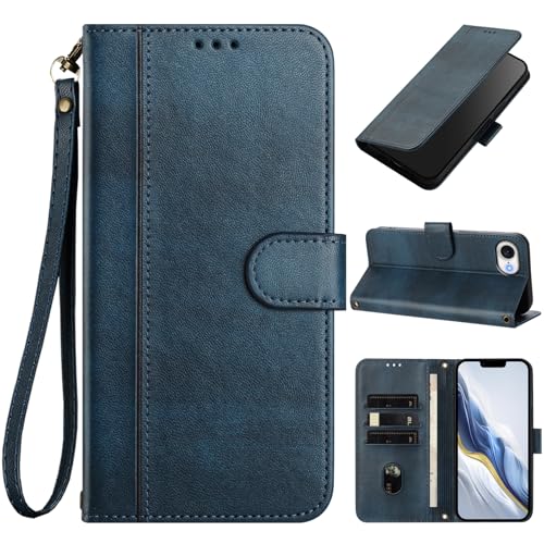 Alkax Schutzhülle für iPhone 16e 2025, Brieftasche, Kartenfächer, PU-Leder, Flip-Folio-Handyhülle, Handschlaufe, Magnetverschluss, Ständer, stoßfeste Schutzhüllen für iPhone 16e 2025, Marineblau Alkax Schutzhülle für iPhone 16e 2025, Brieftasche, Kartenfächer, PU-Leder, Flip-Folio-Handyhülle, Handschlaufe, Magnetverschluss, Ständer, stoßfeste Schutzhüllen für iPhone 16e 2025, Marineblau von Alkax