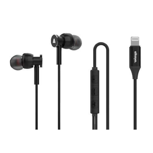 alkaya. kabelgebundene Bluetooth Kopfhörer in Ear kompatibel mit Lightning Anschluss, für Yoga Fitness Musik Sport Schwarz alkaya. kabelgebundene Bluetooth Kopfhörer in Ear kompatibel mit Lightning Anschluss, für Yoga Fitness Musik Sport Schwarz von Alkaya
