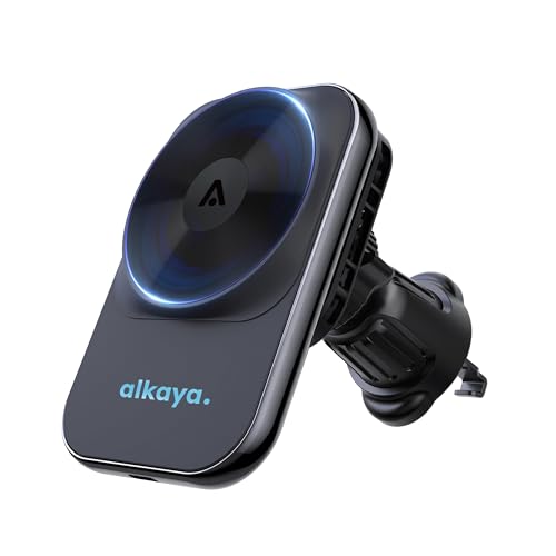 alkaya. Handyhalterung für das Auto, innovatives Kühlungssystem für Akkuschonung, KFZ Handyhalter, Ladegerät, induktive Ladestation, stark magnetisch, Car Charger - Schwarz alkaya. Handyhalterung für das Auto, innovatives Kühlungssystem für Akkuschonung, KFZ Handyhalter, Ladegerät, induktive Ladestation, stark magnetisch, Car Charger - Schwarz von Alkaya
