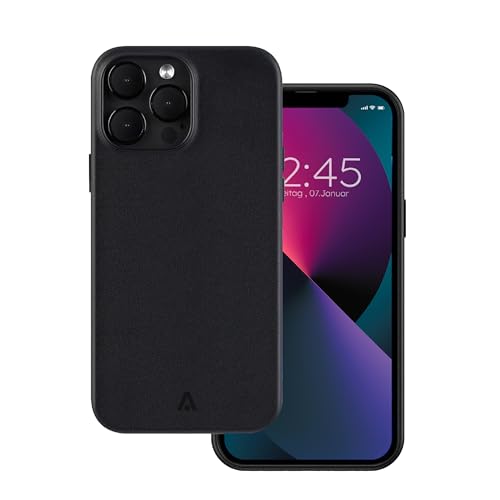 Alkaya. Schutzhülle kompatibel mit Magsafe, Handyhülle, veganes und schmutzabweisendes Leder schwarz - Verschiedene Handymodelle (iPhone 16 Pro Max) von Alkaya