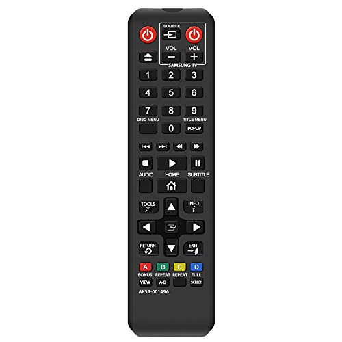 Alkia AK59-00149A Fernbedienung Ersatz für Samsung DVD BD Blu-Ray Disc Player Fernbedienung, anwendbar BDF5100/ZA BD-ES5300 BD-FM51 BD-FM57C BD-H5100 BD-H5900 BD-HM51 BD-HM59 Alkia AK59-00149A Fernbedienung Ersatz für Samsung DVD BD Blu-Ray Disc Player Fernbedienung, anwendbar BDF5100/ZA BD-ES5300 BD-FM51 BD-FM57C BD-H5100 BD-H5900 BD-HM51 BD-HM59 von Alkia