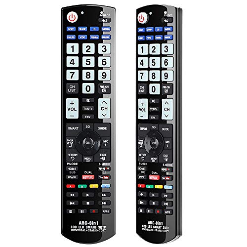 Alkia Universal-Fernbedienung für Panasonic, Samsung, LG, Sony, Toshiba, Sharp, Philips, Vizio TV/Learn/HDTV / 3D / LCD/LED - KEIN Setup erforderlich (im Dunkeln Leuchtend) von Alkia