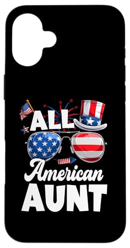 All American Aunt American Flag Sunglasses 4th Of July Hülle für iPhone 16 Plus All American Aunt American Flag Sunglasses 4th Of July Hülle für iPhone 16 Plus von All American 4th Of July Family Matching