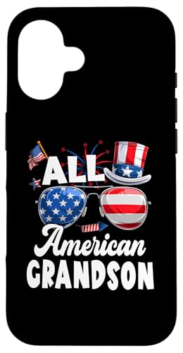 All American Grandson American Flag Sunglasses 4th Of July Hülle für iPhone 16 von All American 4th Of July Family Matching