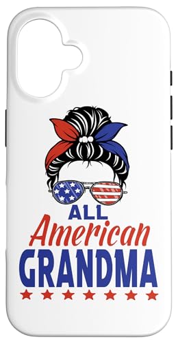 All American Grandma 4th of July Sunglasses USA Flag Hülle für iPhone 16 All American Grandma 4th of July Sunglasses USA Flag Hülle für iPhone 16 von All American 4th of July Family Matching
