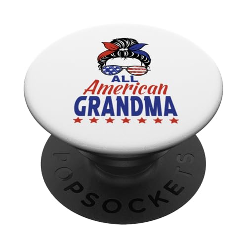 All American Grandma 4th of July Sunglasses USA Flag PopSockets Klebender PopGrip All American Grandma 4th of July Sunglasses USA Flag PopSockets Klebender PopGrip von All American 4th of July Family Matching