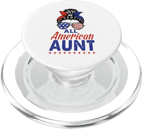 All American Aunt Sunglasses USA Flag 4th of July PopSockets PopGrip für MagSafe All American Aunt Sunglasses USA Flag 4th of July PopSockets PopGrip für MagSafe von All American 4th of July Matching Family