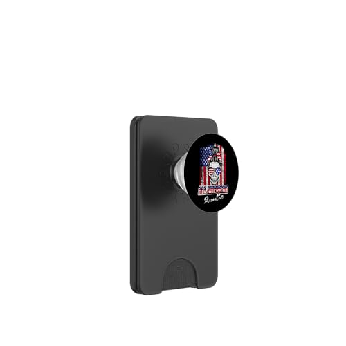 All American Auntie Patriotic Messy Bun Skull USA 4th July PopSockets PopWallet für MagSafe All American Auntie Patriotic Messy Bun Skull USA 4th July PopSockets PopWallet für MagSafe von All American 4th of July Matching Family