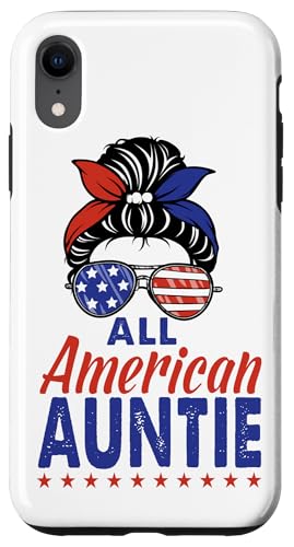 All American Auntie Sunglasses USA Flag 4th of July Hülle für iPhone XR All American Auntie Sunglasses USA Flag 4th of July Hülle für iPhone XR von All American 4th of July Matching Family