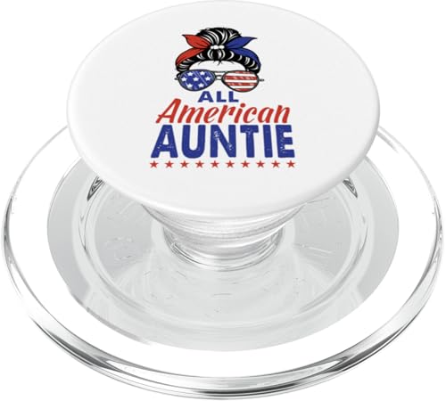 All American Auntie Sunglasses USA Flag 4th of July PopSockets PopGrip für MagSafe All American Auntie Sunglasses USA Flag 4th of July PopSockets PopGrip für MagSafe von All American 4th of July Matching Family