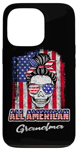 All American Grandma Patriotic Messy Bun Skull 4th Of July Hülle für iPhone 13 Pro All American Grandma Patriotic Messy Bun Skull 4th Of July Hülle für iPhone 13 Pro von All American 4th of July Matching Family