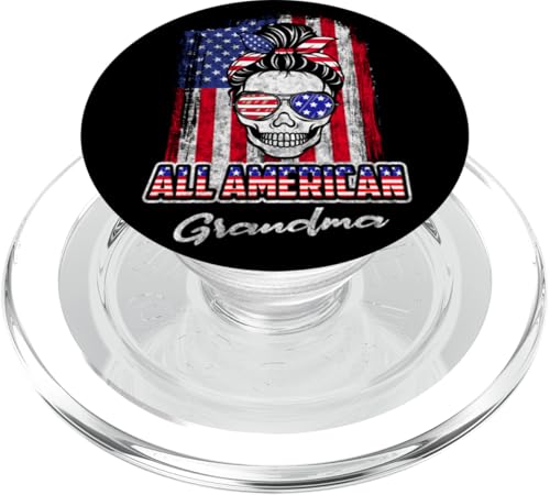 All American Grandma Patriotic Messy Bun Skull 4th Of July PopSockets PopGrip für MagSafe All American Grandma Patriotic Messy Bun Skull 4th Of July PopSockets PopGrip für MagSafe von All American 4th of July Matching Family