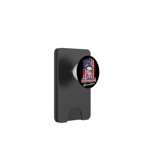 All American Grandma Patriotic Messy Bun Skull 4th Of July PopSockets PopWallet für MagSafe All American Grandma Patriotic Messy Bun Skull 4th Of July PopSockets PopWallet für MagSafe von All American 4th of July Matching Family
