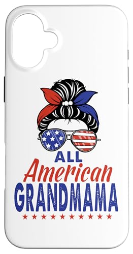 All American Grandmama Sunglasses USA Flag 4th of July Hülle für iPhone 16 Plus All American Grandmama Sunglasses USA Flag 4th of July Hülle für iPhone 16 Plus von All American 4th of July Matching Family