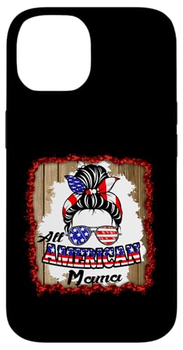 All American Mama Patriotic Messy Bun Usa Flag 4th of July Hülle für iPhone 14 All American Mama Patriotic Messy Bun Usa Flag 4th of July Hülle für iPhone 14 von All American 4th of July Matching Family