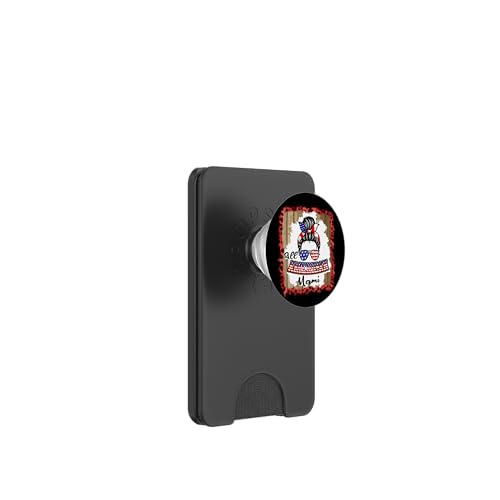 All American Mami Patriotic Messy Bun Usa Flag 4th of July PopSockets PopWallet für MagSafe All American Mami Patriotic Messy Bun Usa Flag 4th of July PopSockets PopWallet für MagSafe von All American 4th of July Matching Family