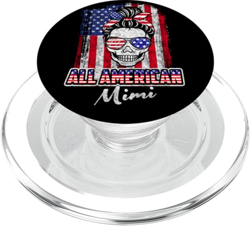 All American Mimi Patriotic Messy Bun Skull USA 4th Of July PopSockets PopGrip für MagSafe All American Mimi Patriotic Messy Bun Skull USA 4th Of July PopSockets PopGrip für MagSafe von All American 4th of July Matching Family